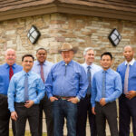 Doctors of Cardiology Partners Mansfield TX, including James A Richardson MD, Alan M Taylor MD, Shoaib H Saya MD, Michael D Venincasa MD, Levi A Rice DO, Danny Le DO, and Curtiss R Moore DO, standing together showcasing their cardiology expertise.