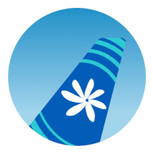 Air Tahiti Nui logo displayed as an Alaska Airlines partner, emphasizing dream destinations like Bora Bora for Mileage Plan members.