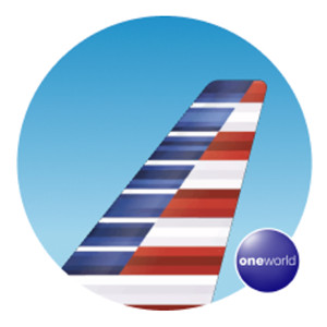 American Airlines logo representing Alaska Airlines partners, showcasing vast network across North and South America for Mileage Plan members.