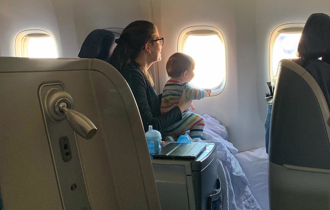 Baby on 767 Delta One