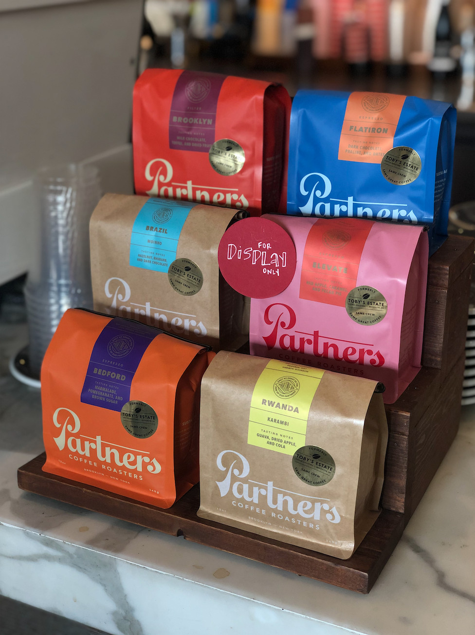 Assortment of Partners Coffee bean bags