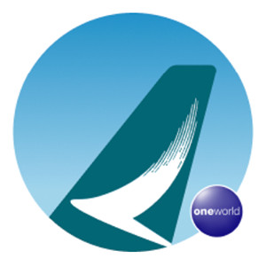 Cathay Pacific logo representing Alaska Airlines partners, showcasing connections to Hong Kong and Asian destinations for Mileage Plan members.