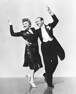 Virginia Dale and Fred Astaire playfully dancing in Holiday Inn