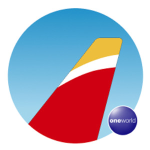 Iberia logo showcasing historic capitals and beaches of Spain for Alaska Airlines Mileage Plan members