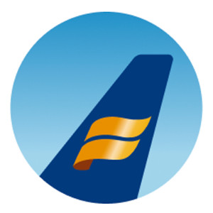 Icelandair logo promoting connections to Iceland and Europe for Alaska Airlines Mileage Plan members