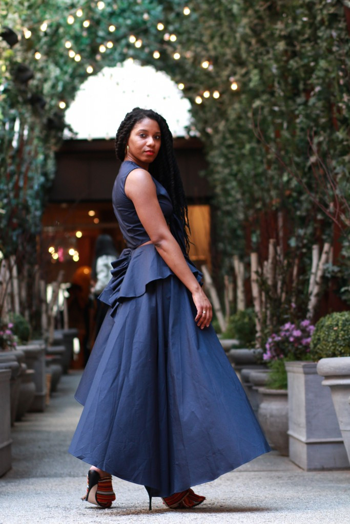 Side view of Fame &amp; Partners navy Merille Two Piece