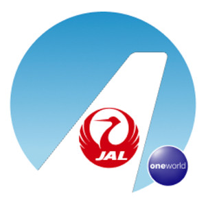 Japan Airlines logo advertising connections to Tokyo and Asia for Alaska Airlines Mileage Plan members