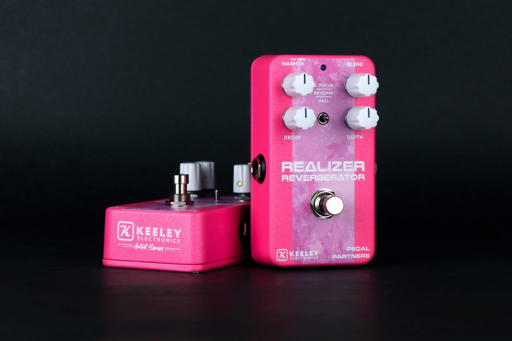 Angled view of Keeley Realizer Pedal Partners Artist Series