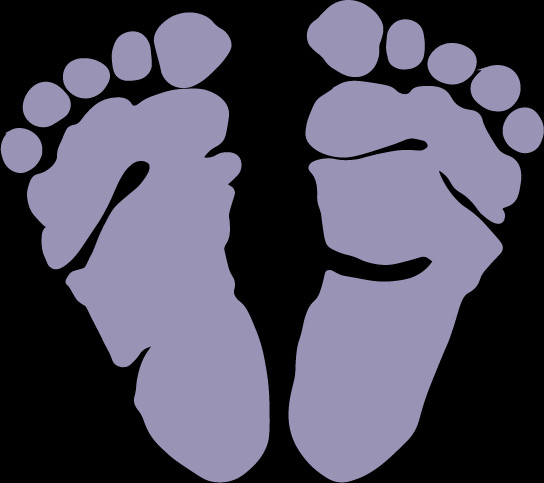 alt text: Two light purple colored baby feet