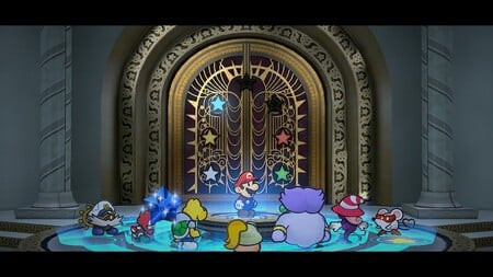 Mario and Goombella during combat, showcasing partner synergy and action in Paper Mario: The Thousand-Year Door.