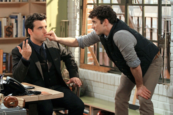 David Krumholtz and Michael Urie showcasing their on-screen partnership in the Partners TV series.