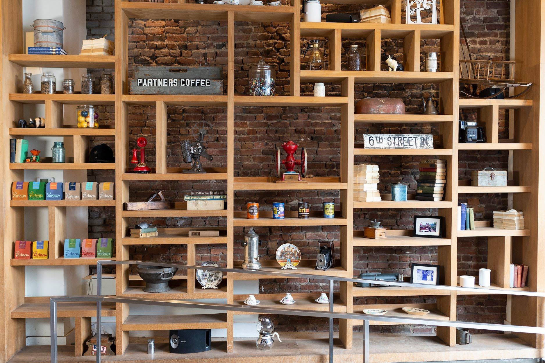 Wide shot of Partners Coffee Roasters cafe interior