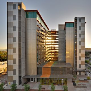 Taylor Place student housing at Arizona State University, centrally located and modern student residences