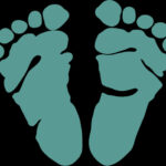 alt text: Two teal-colored baby feet