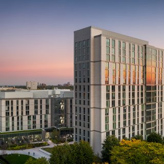 Woodlawn Commons student residence at University of Chicago, offering comfortable and community-focused living