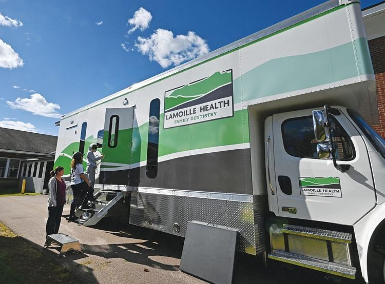 Waterville Elementary School kids visit Lamoille Health Partners mobile dental clinic