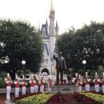 The band plays at the Partners Statue dedication