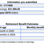 Social Security Benefits Calculator example