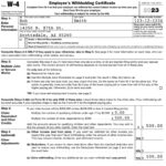 W-4 example where Bob Smith claims filing as single, $500 for dependents, and $100 withholding per paycheck.