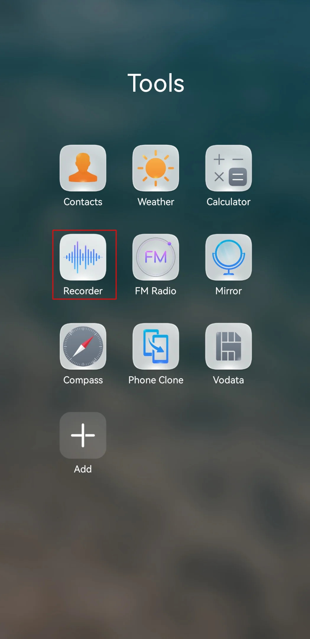 Voice recorder app on Android phone