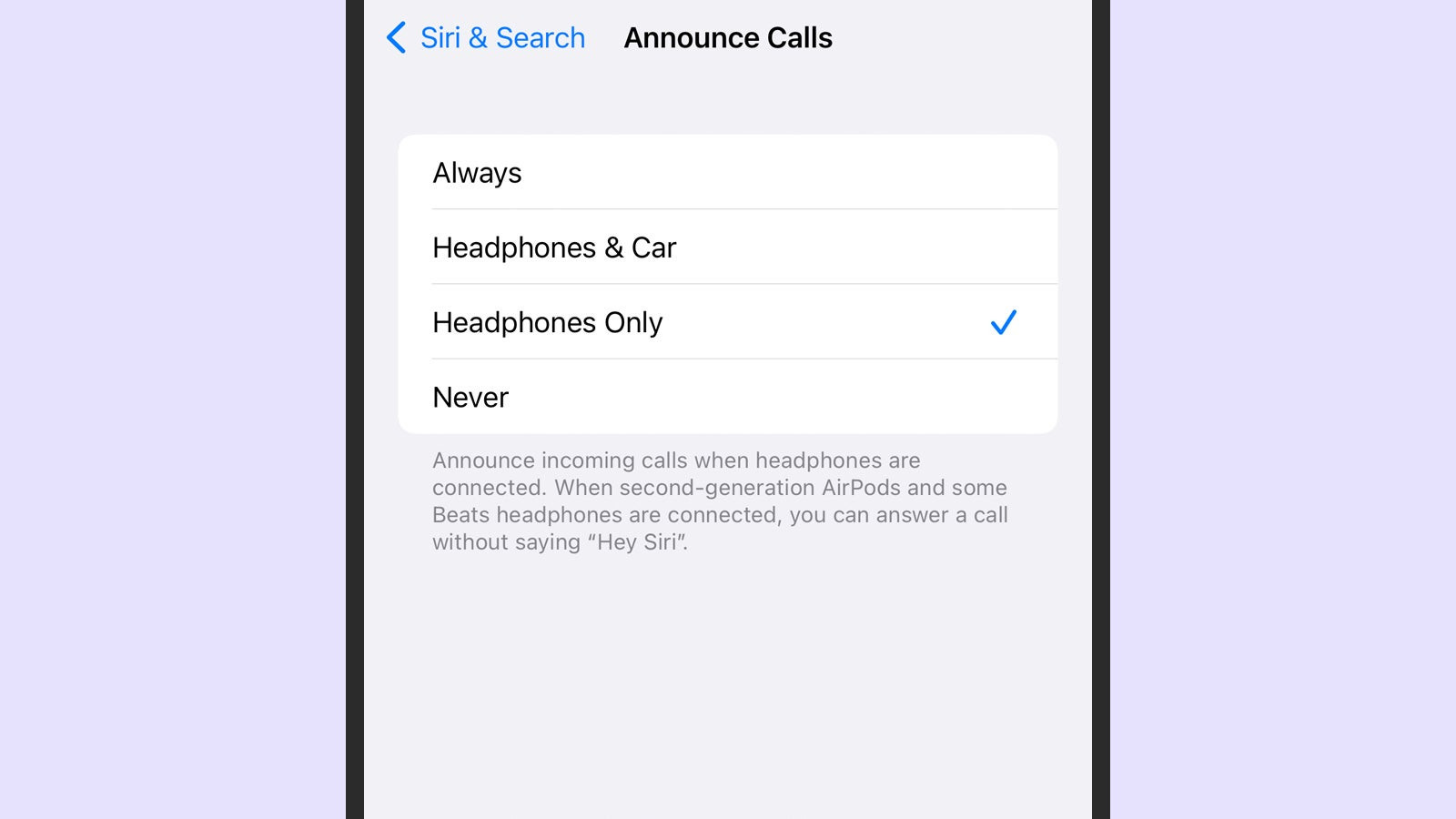 Siri answering calls via headphones