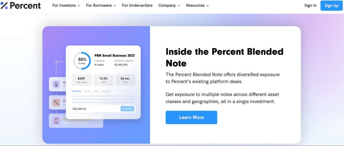 Blended notes feature on Percent