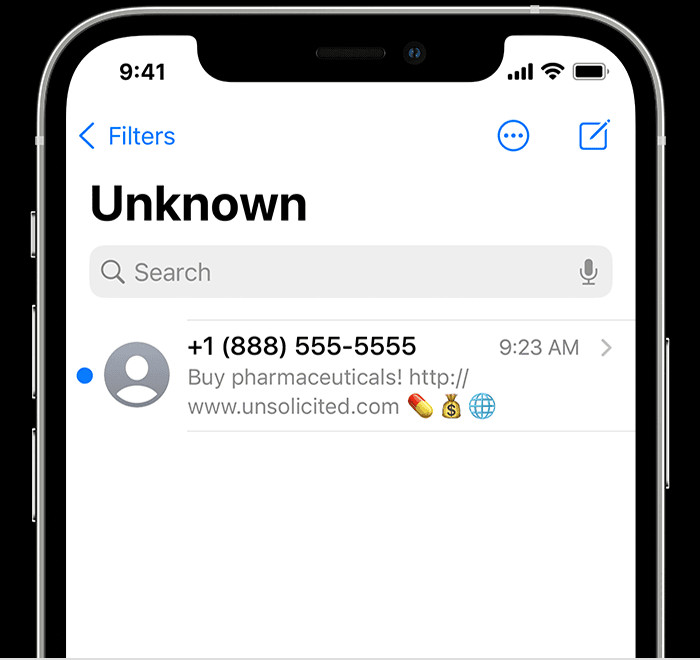 Blocked Contact settings on iPhone