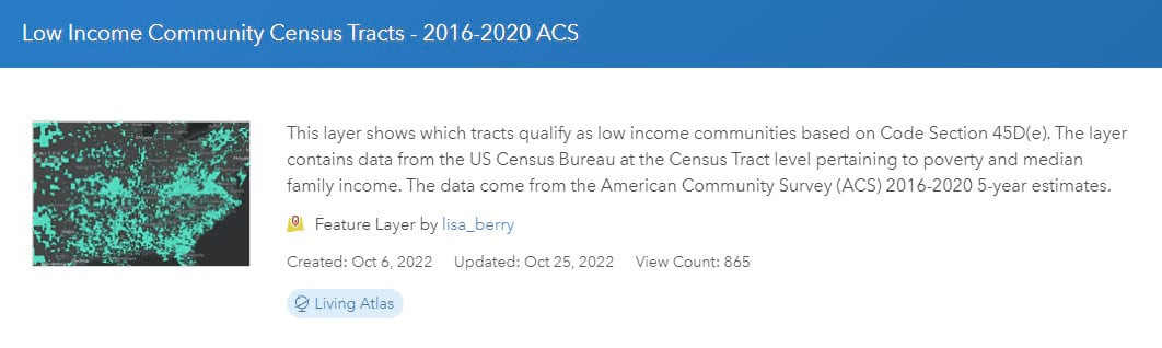 Low-Income Community Layer