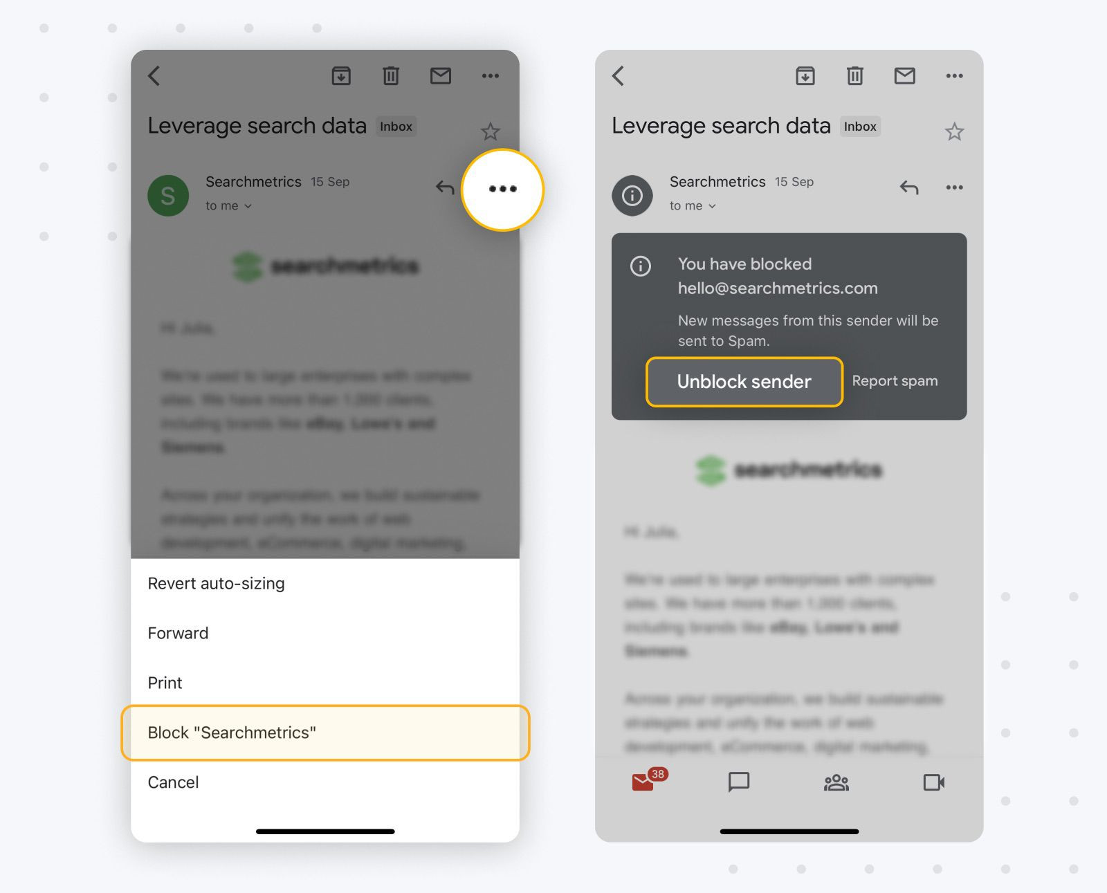 Block someone from emailing you on iPhone and Android