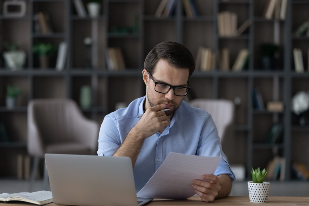 Man reviewing documents
