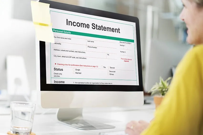 A business professional analyzing a single step income statement to identify areas for revenue growth and cost reduction