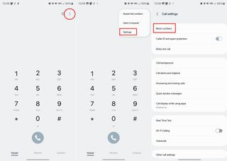 Block Numbers settings on Samsung phones