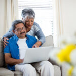 retired woman calculating taxes