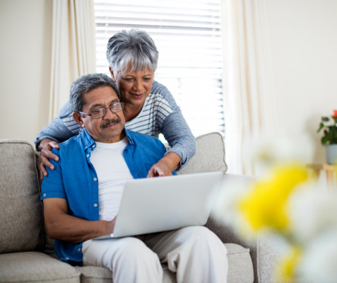 retired woman calculating taxes