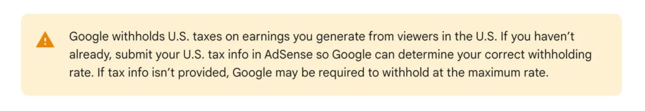 YouTube creator tax form