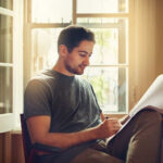 photo of person reading lease