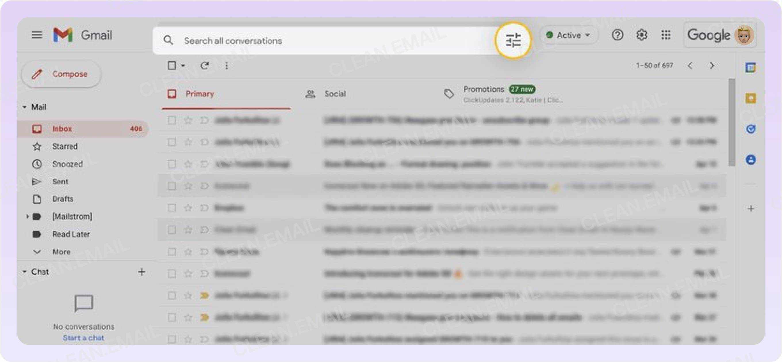Click Show search options